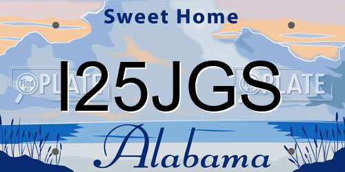 I25JGS Alabama License Plate