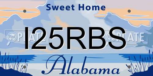 I25RBS Alabama License Plate