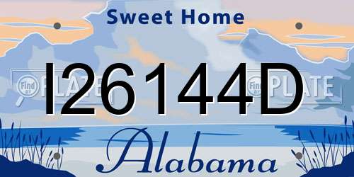 I26144D Alabama License Plate