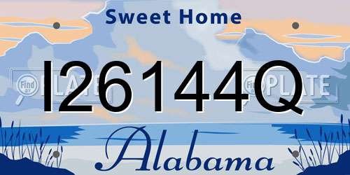 I26144Q Alabama License Plate