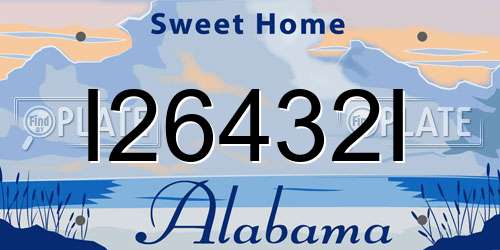 I26432I Alabama License Plate