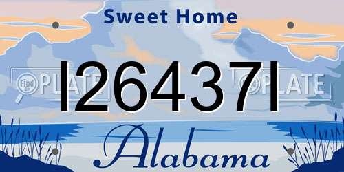 I26437I Alabama License Plate