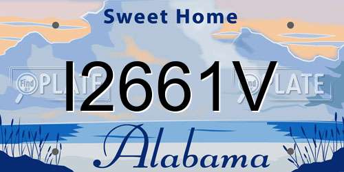 I2661V Alabama License Plate