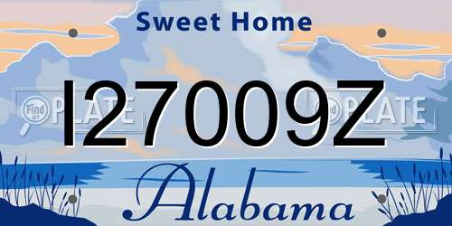 I27009Z Alabama License Plate