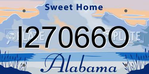 I27066O Alabama License Plate