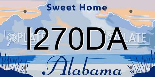 I270DA Alabama License Plate