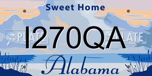 I270QA Alabama License Plate