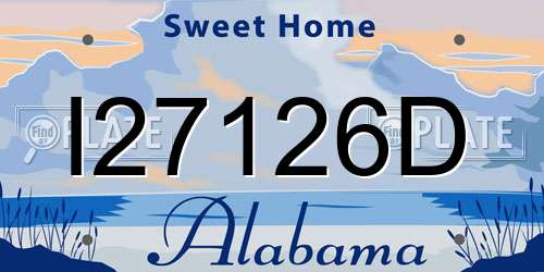 I27126D Alabama License Plate