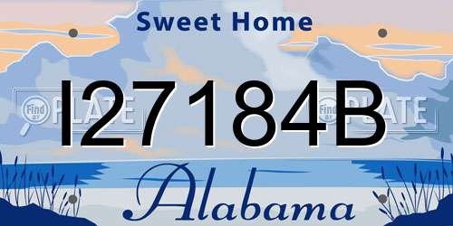 I27184B Alabama License Plate