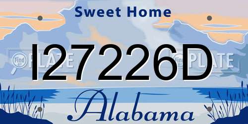 I27226D Alabama License Plate