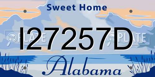 I27257D Alabama License Plate