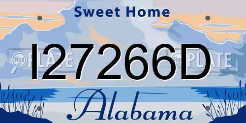 I27266D Alabama License Plate