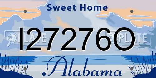 I27276O Alabama License Plate