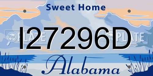 I27296D Alabama License Plate