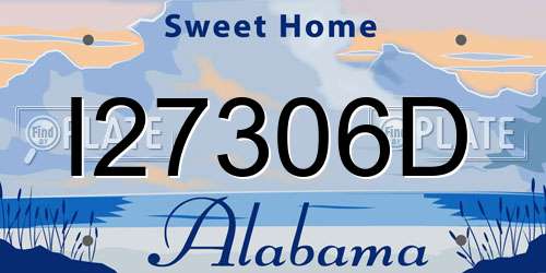 I27306D Alabama License Plate