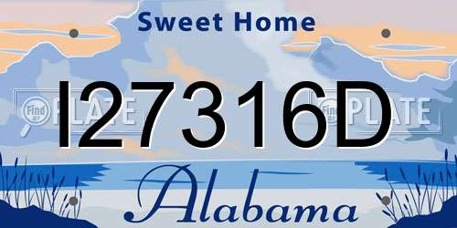 I27316D Alabama License Plate