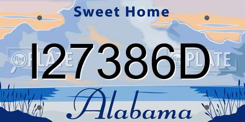 I27386D Alabama License Plate