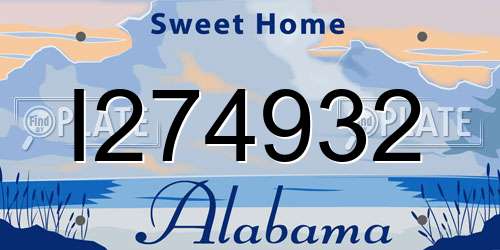 I274932 Alabama License Plate