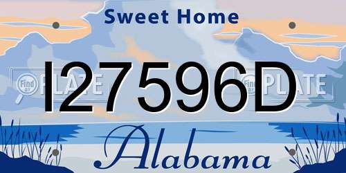 I27596D Alabama License Plate