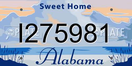 I275981 Alabama License Plate