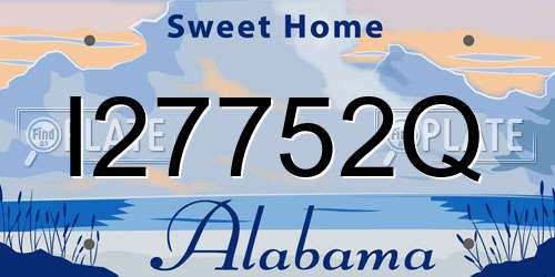 I27752Q Alabama License Plate