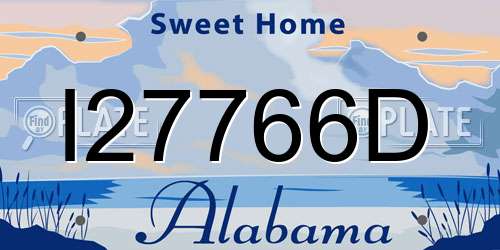 I27766D Alabama License Plate