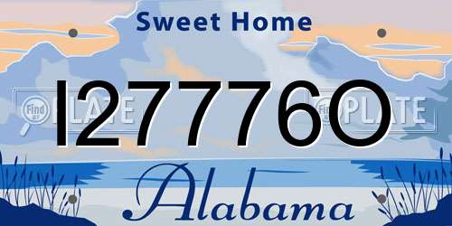 I27776O Alabama License Plate