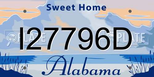 I27796D Alabama License Plate