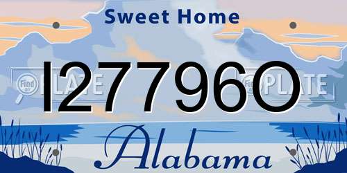 I27796O Alabama License Plate