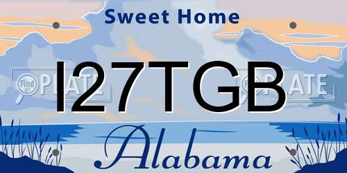 I27TGB Alabama License Plate