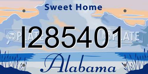I285401 Alabama License Plate