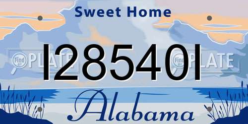 I28540I Alabama License Plate
