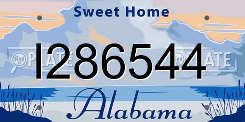 I286544 Alabama License Plate