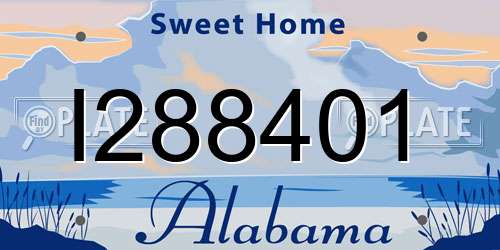 I288401 Alabama License Plate