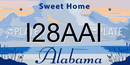 I28AAI Alabama License Plate