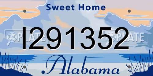 I291352 Alabama License Plate