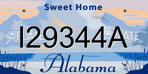 I29344A Alabama License Plate