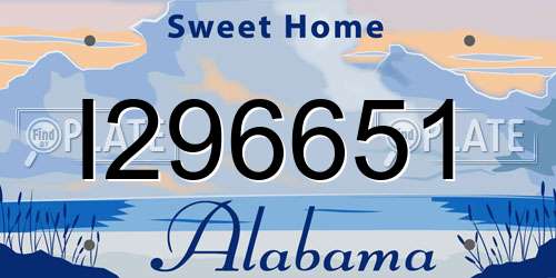 I296651 Alabama License Plate