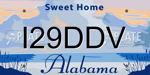 I29DDV Alabama License Plate