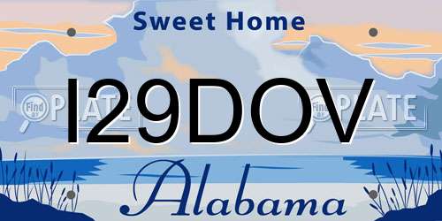 I29DOV Alabama License Plate