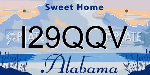 I29QQV Alabama License Plate