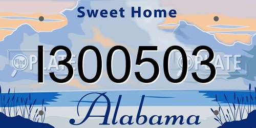 I300503 Alabama License Plate