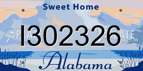 I302326 Alabama License Plate