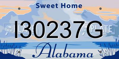 I30237G Alabama License Plate