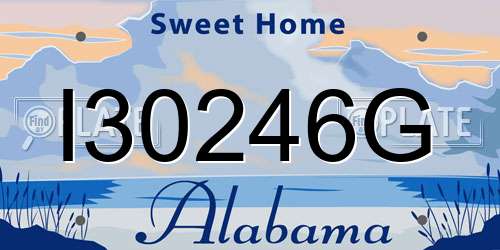 I30246G Alabama License Plate