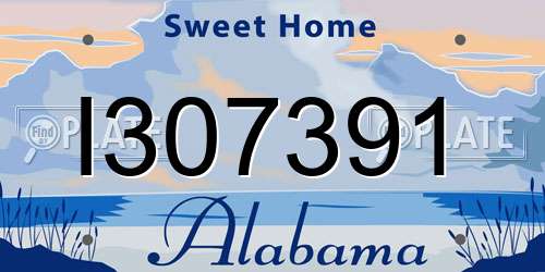 I307391 Alabama License Plate