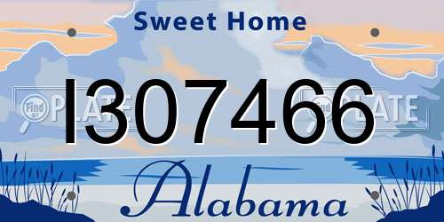 I307466 Alabama License Plate