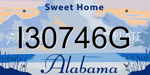I30746G Alabama License Plate