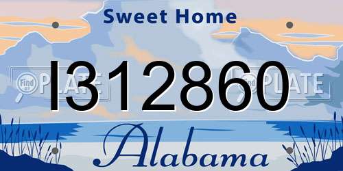 I312860 Alabama License Plate