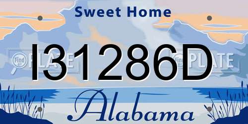 I31286D Alabama License Plate